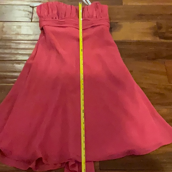 David’s Bridal Bright Pink Sz 2 dress sleeveless - fabric tie support - Picture 6 of 6